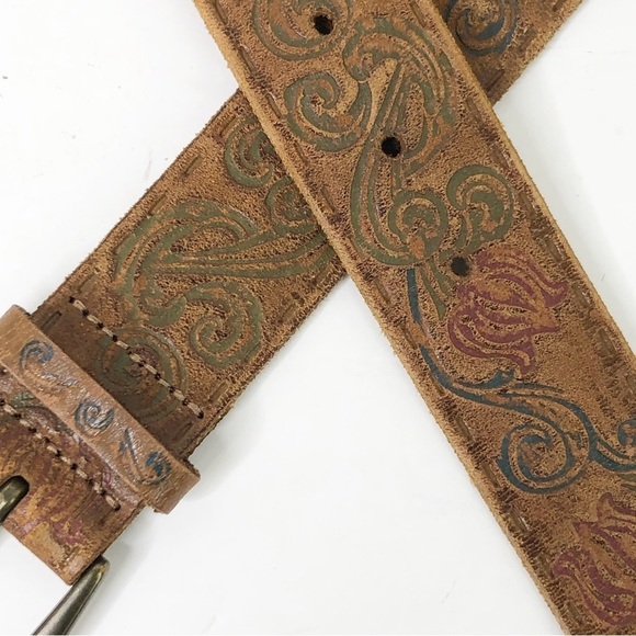 Bohemian embossed leather belt - Picture 8 of 12